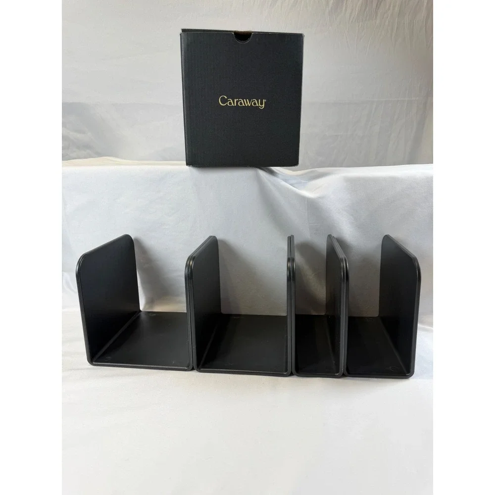 Caraway Magnetic Pan Racks Set of 4 with Cleaning Eraser Black Kitchen Storage